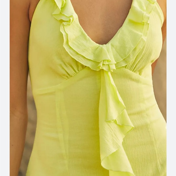 Anthropologie-Charlie Holiday The Zephyr mini dress Size 8. Halter top, ruffles - Picture 3 of 11